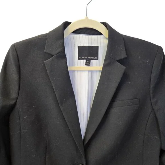 Banana Republic Wool Blend Two Button Blazer Jacket Size 6 - Picture 4 of 7
